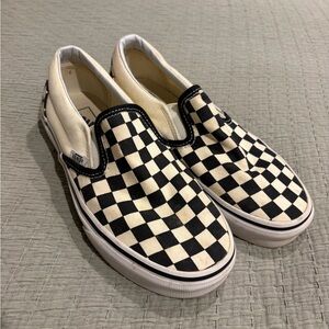 Vans Slip-On Checkerboard Canvas Sneakers - Black & White